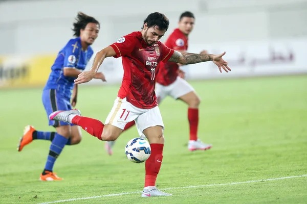 Ricardo Goulart Van Guangzhou Evergrande Voorste Bereidt Schieten Tegen Gamba — Stockfoto