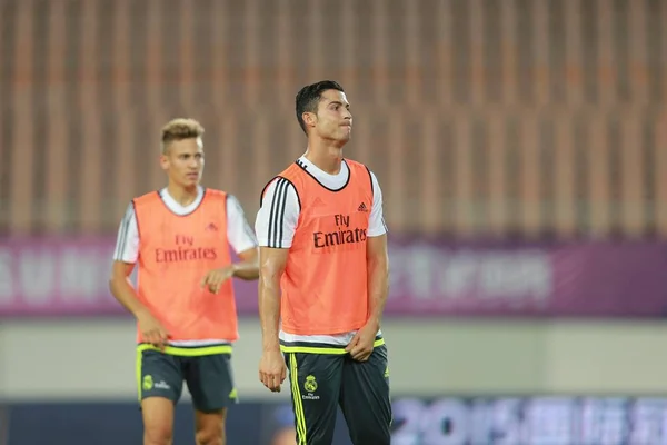 Cristiano Ronaldo Real Madrid Right Teammates Take Part Training Session — Stock Photo, Image