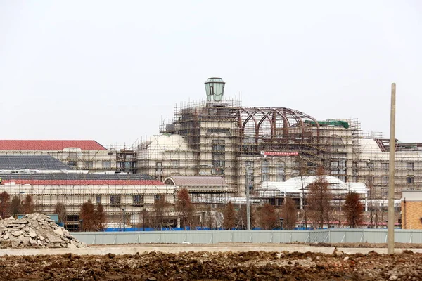 Shanghai Disneyland Resort Está Construção Pudong Xangai China Fevereiro 2015 — Fotografia de Stock