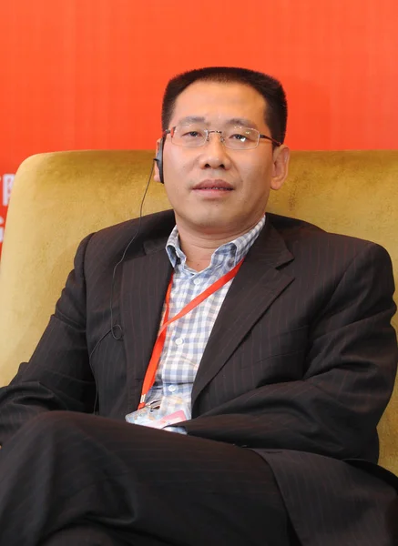 風情報株式会社 風情報 の議長出席サブ フォーラム 2012年陸家嘴フォーラムで 上海で 2012 — ストック写真
