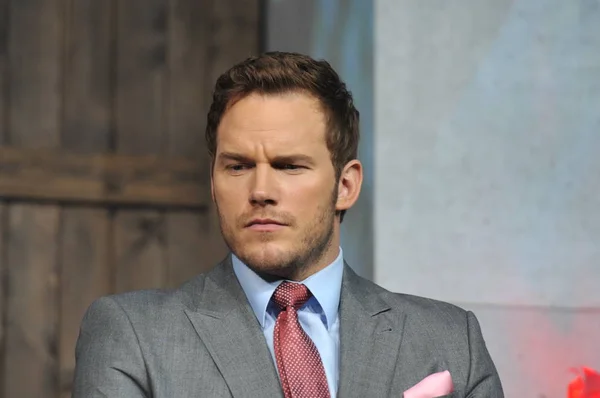 American Actor Chris Pratt Attends Press Conference His Movie Jurassic — Stock Photo, Image