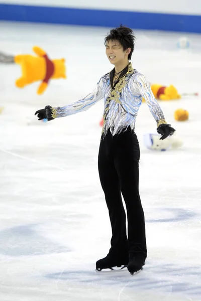 Yuzuru Hanyu Японії Виконує Під Час Чоловіків Довільна Програма Мсу — стокове фото