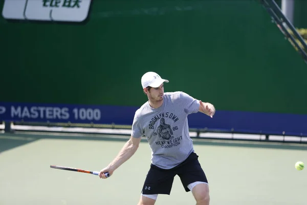 Andy Murray Brit Részt Vesz Egy Edzés 2015 Shanghai Rolex — Stock Fotó