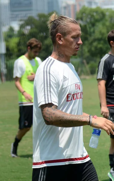 Philippe Mexes Sus Compañeros Equipo Del Milan Participan Una Sesión — Foto de Stock