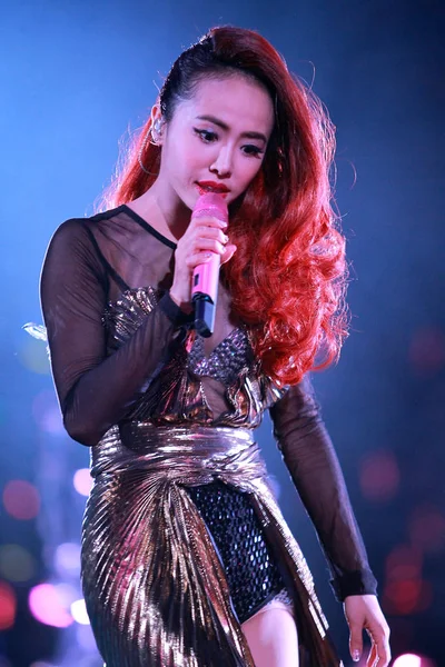 Cantora Taiwanesa Jolin Tsai Apresenta Concerto Tianjin Durante Sua Turnê — Fotografia de Stock