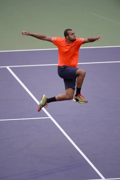 Wilfried Tsonga Francji Reaguje Pokonaniu Kevin Anderson Stanów Zjednoczonych Meczu — Zdjęcie stockowe