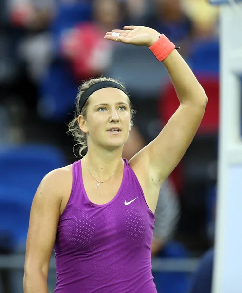 Victoria Azarenka Belarus Waves Spectators Defeating Lauren Davis United States — ストック写真