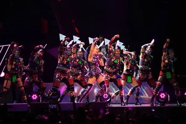 Amerikaans Zangeres Katy Perry Presteert Shanghai Concert Van Haar Prismatic — Stockfoto