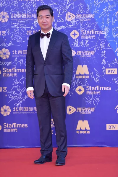 Actor Chino Zhang Guoli Posa Alfombra Roja Para Festival Internacional — Foto de Stock