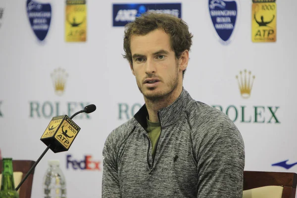 Andy Murray Grã Bretanha Participa Uma Coletiva Imprensa Para Torneio — Fotografia de Stock