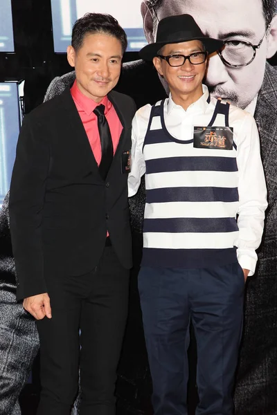 Atores Hong Kong Jacky Cheung Esquerda Nicky Cheung Posam Durante — Fotografia de Stock