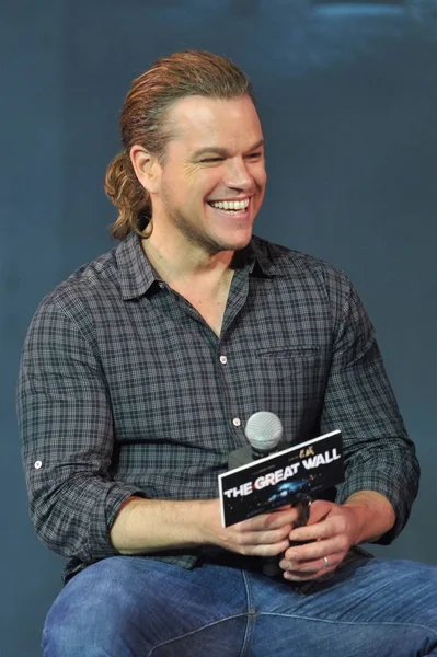 Acteur Américain Matt Damon Assiste Une Conférence Presse Pour Son — Photo