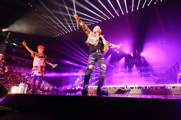 Membros Grupo Masculino Sul Coreano Bigbang Apresentam Durante Concerto Made — Fotografia de Stock