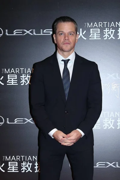 American Actor Matt Damon Poses Red Carpet Premiere His Movie — Stock Photo, Image