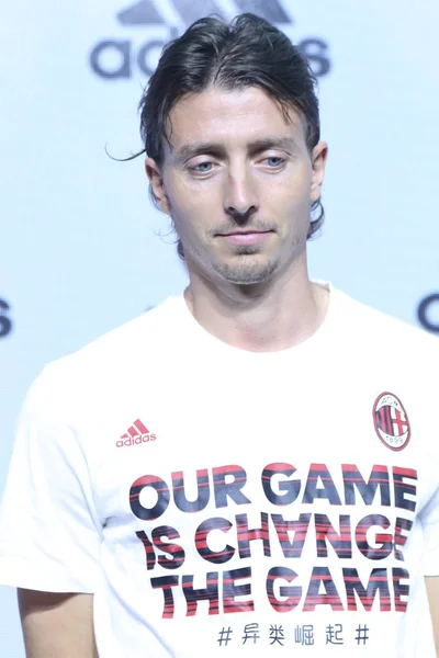 Riccardo Montolivo Milan Posa Evento Fan Meeting Durante International Champions — Foto Stock