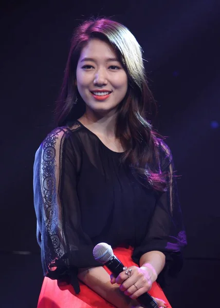 Penyanyi Dan Aktris Korea Selatan Park Shin Hye Tersenyum Selama — Stok Foto