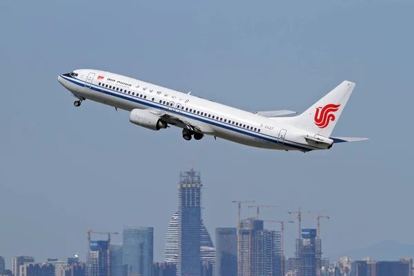 Gépet Air China Veszi Beijing Capital International Airport Peking Kína — Stock Fotó