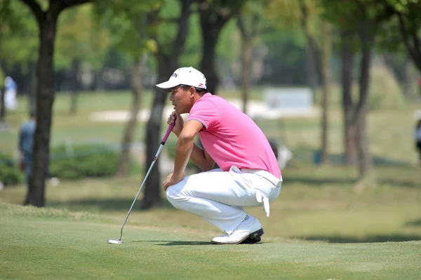 Ashun China Considera Putt Durante Rodada Final Torneio Golfe Volvo — Fotografia de Stock