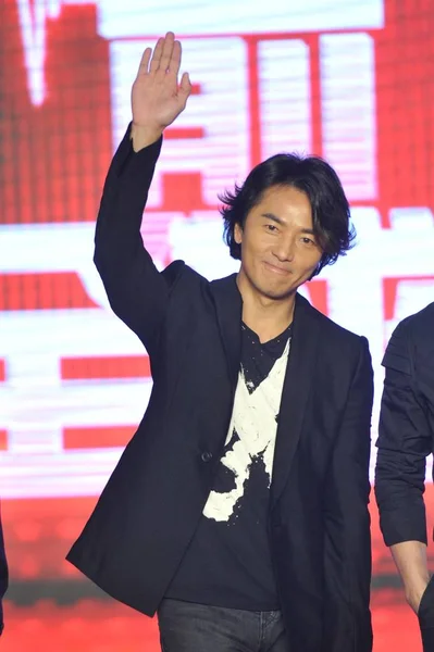 Hong Kong Attore Cantante Ekin Cheng Onde Durante Una Prima — Foto Stock