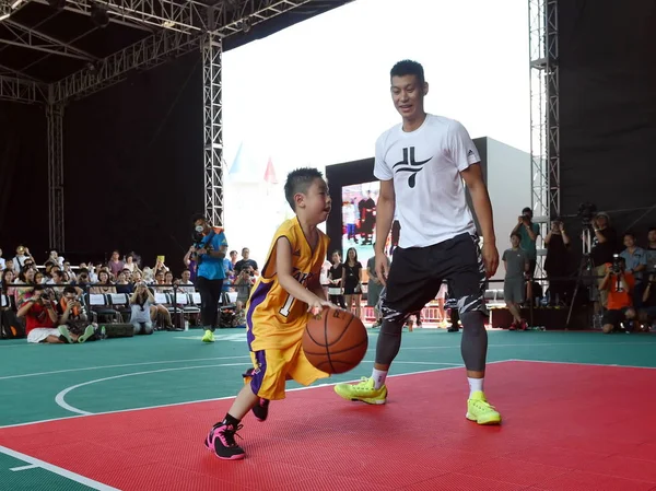 Nba Stjärnan Jeremy Lin Los Angeles Lakers Rätt Tävlar Mot — Stockfoto