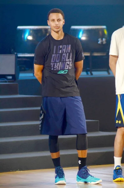 Nba Star Stephen Curry Poses Fan Meeting Event Shanghai China — Stock Photo, Image