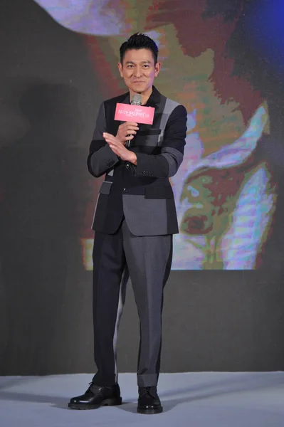 Hongkong Zanger Acteur Andy Lau Glimlacht Tijdens Een Première Voor — Stockfoto