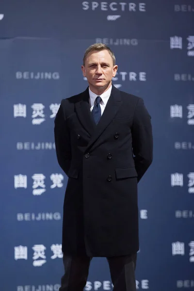 Actor Inglés Daniel Craig Posa Durante Estreno Película 007 Spectre — Foto de Stock