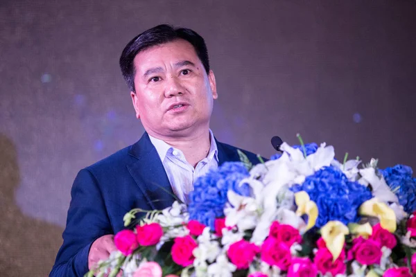 Zhang Jindong Président Suning Appliance Ltd Prononce Discours Lors Une — Photo
