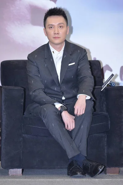 中国演员冯少峰出席他的新片 狼图腾 的新闻发布会 2015年2月5日在中国上海举行 — 图库照片