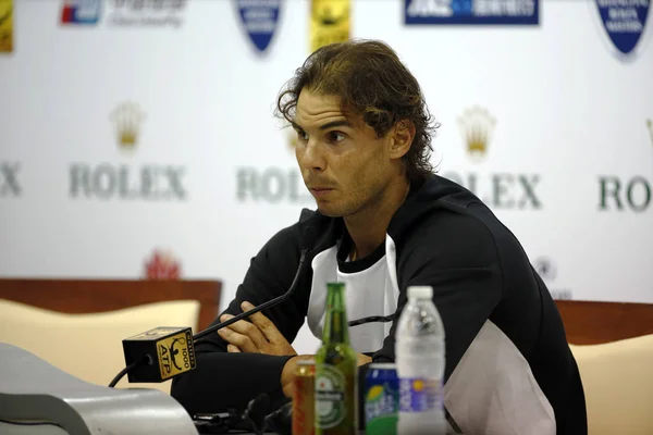 Rafael Nadal España Asiste Una Conferencia Prensa Para Torneo Tenis — Foto de Stock