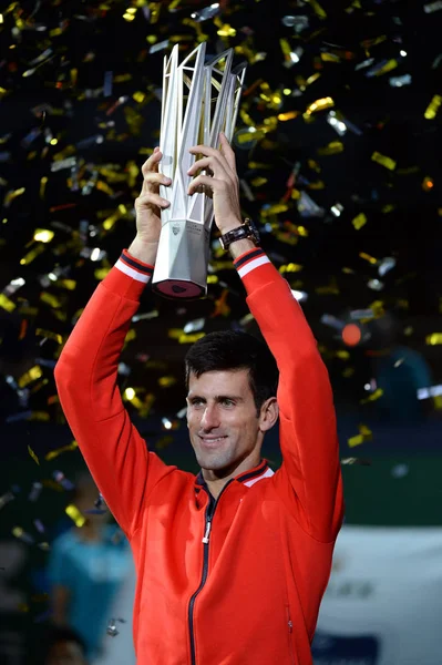 Novak Djokovic Serbie Remporte Son Trophée Lors Cérémonie Remise Des — Photo