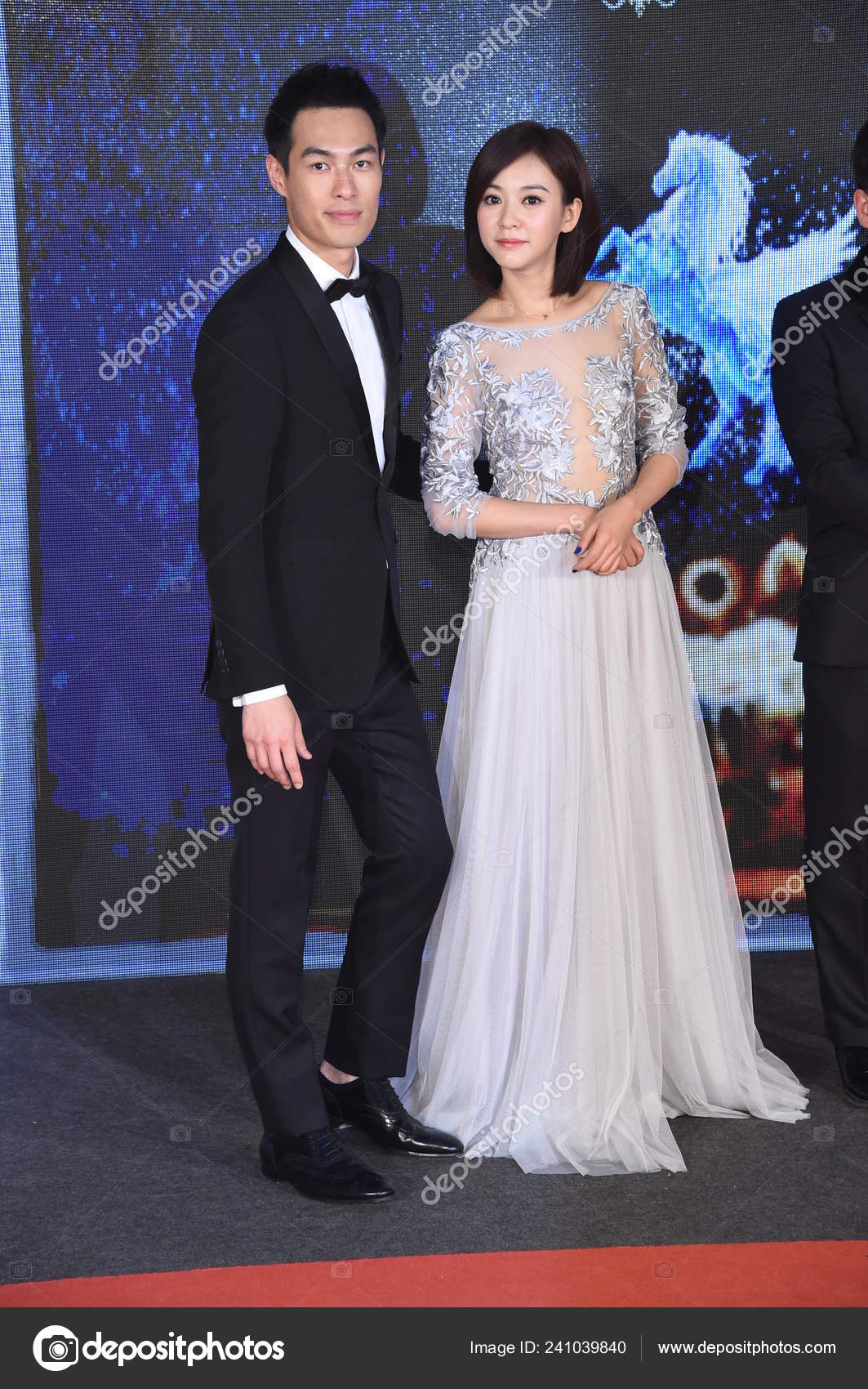2015年6月24日台湾女演员陈爱薇和演员杨永强在中国北京举行的中国电影 
