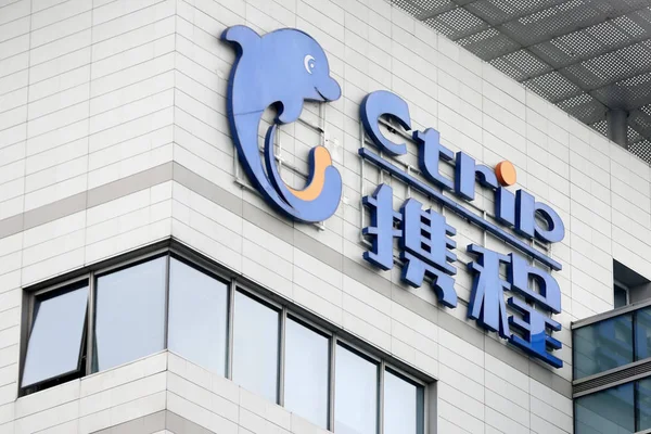 Tekintettel Logo Ctrip Székhelyén Kínai Online Utazási Iroda Ctrip Sanghajban — Stock Fotó