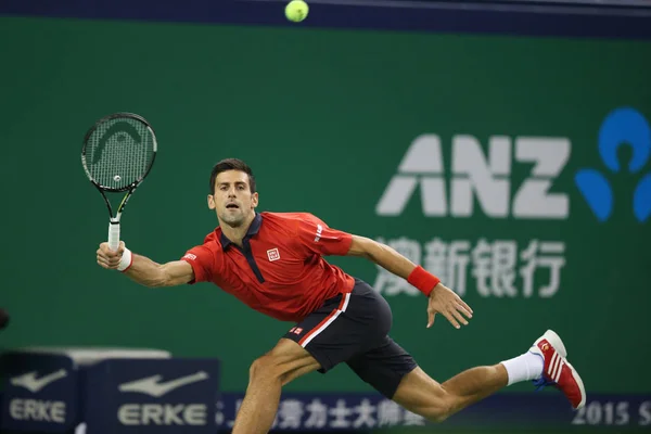 Novak Djokovic Aus Serbien Gibt Andy Murray Britain Ihrem Halbfinalen — Stockfoto