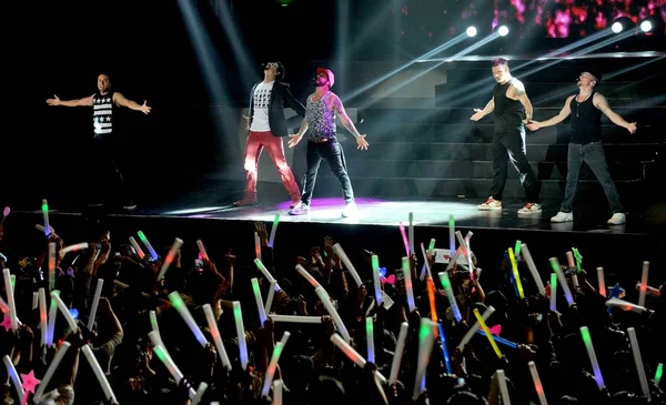 Grupo Pop Estadounidense Backstreet Boys Actúa Concierto Ciudad Wuhan Provincia — Foto de Stock