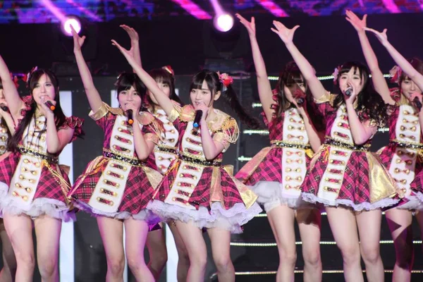 Miembros Del Grupo Idol Snh48 Grupo Hermano Del Grupo Japonés — Foto de Stock