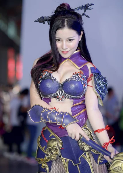 Сексуальная Танцовщица Костюме Косплея Время Xiii China Digital Entertainment Expo — стоковое фото