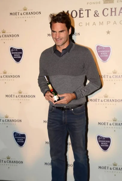 Švýcarský Tenisový Hvězda Roger Federer Představuje Uvítací Party Pro Shanghai — Stock fotografie