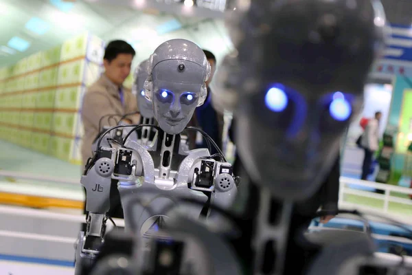 Roboti Vyrábí Shaanxi Jiuli Robot Manufacturing Ltd Jsou Vystaveny Během — Stock fotografie
