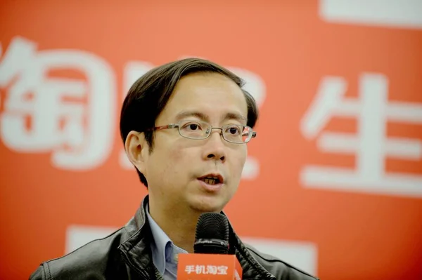 Daniel Zhang Yong Coo Alibaba Group Przemawia Imprezie Promocyjnej Chińskiego — Zdjęcie stockowe