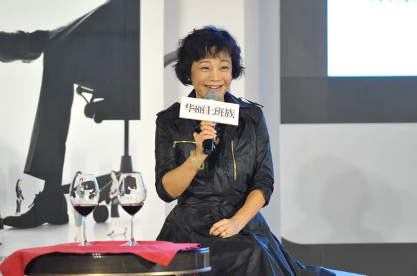 Atriz Taiwanesa Sylvia Chang Fala Durante Uma Conferência Imprensa Para — Fotografia de Stock