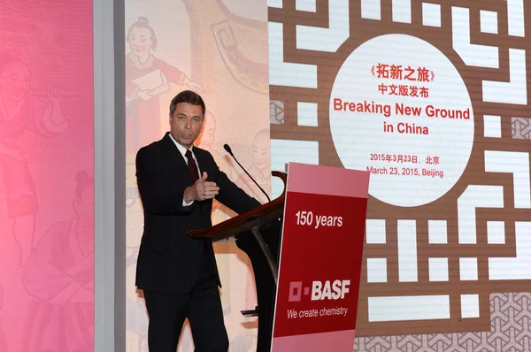 Tysklands Ambassadör Kina Michael Clauss Levererar Ett Tal Lanseringen Ceremonin — Stockfoto