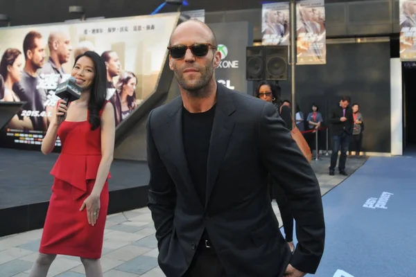 English Actor Jason Statham Arrives Premiere Event His Movie Furious — Stock Photo, Image