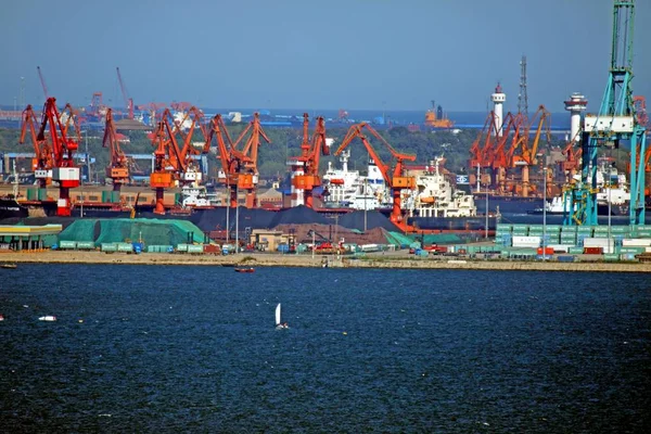 Gesamtansicht Des Hafens Von Qinhuangdao Der Stadt Qinhuangdao Der Nordchinesischen — Stockfoto