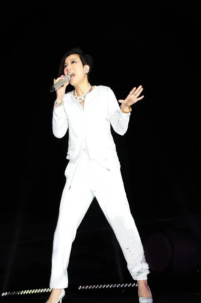 Cantora Hong Kong Sammi Cheng Apresenta Durante Evento Xangai China — Fotografia de Stock