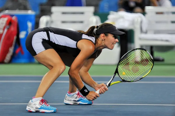 Martina Hingis Suíça Prepara Para Servir Como Ela Sania Mirza — Fotografia de Stock