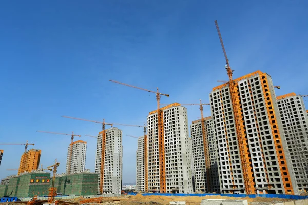 Nowy Apartament Wieżowców Mieszkalnych Właściwości Projektu Budowie Mieście Rizhao Wschód — Zdjęcie stockowe