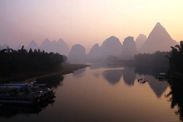 Vista Rio Yulong Condado Yangshuo Cidade Guilin Sul China Guangxi — Fotografia de Stock