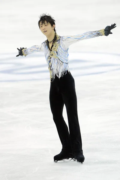 Yuzuru Hanyu Японії Виконує Під Час Чоловіків Довільна Програма Мсу — стокове фото