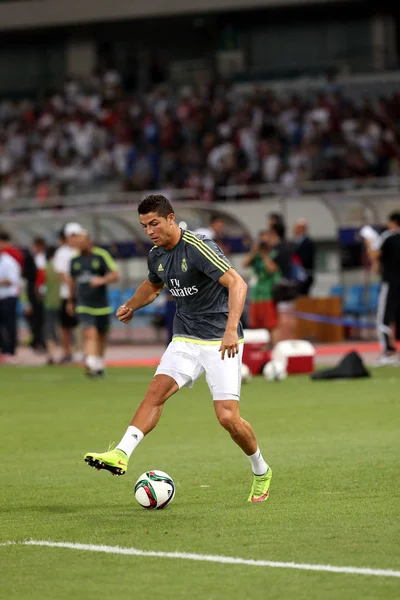 Cristiano Ronaldo Real Madrid Réchauffe Avant Match Amical Football Contre — Photo